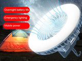 2 In1 LED Fan Light Multifunctional Waterproof Tent Fan Rechargeable Camping Lamp Portable USB Charging Outdoor Light
