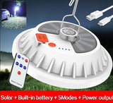 Solar Rechargeable LED Portable Lanterns Bulb Lamp Remote Control Charge Emergency Night Market Light Outdoor Camping Home