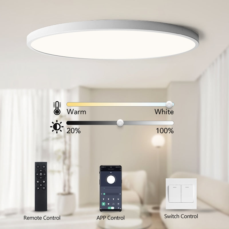 Ultra-thin Dimmable LED Ceiling Panel light Smart APP/Remote Control 0.9inch Ultra-thin Dimmable LED Ceiling Panel light Smart APP/Remote Control
