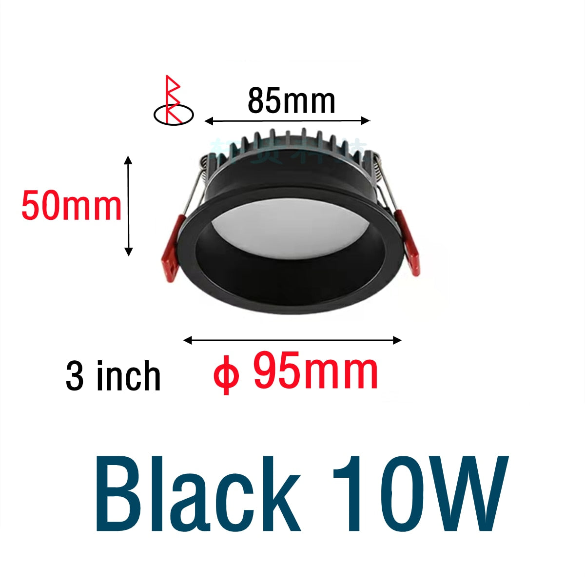Recessed LED Downlight Anti-glare Black/White Dimmable LED Ceiling Light Bedroom Kitchen Tri-color Light LED Spotlight