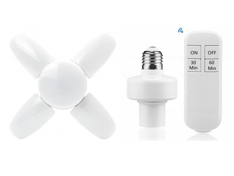 5+1 60W Blades Deformable LED Garage Light E27 Adjustable Shop Top Ceiling Lamp Professional Warehouse Foldable Fan Lamps 220V