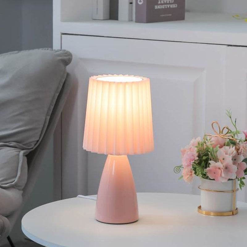 Milkshake Bedroom Night Lamp DESK LIGHT E27 Pleats Table LED INS Floor Girl Bedside Ceramic Indoor Lighting Lights