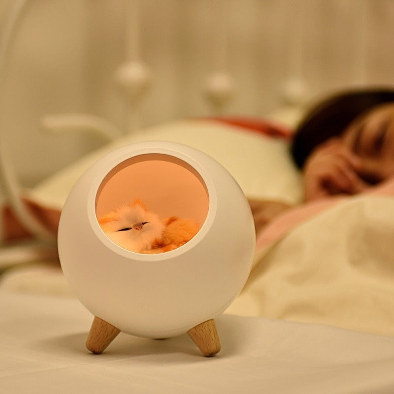 Creative Novelty Products Kitten USB Charging Nightlight Atmosphere Bedroom With Sleeping Lights Warm Cat Nightlight