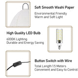 Noguchi Rice Paper Floor Lamp Japanese Paper Lantern Dimming Table Lamp Eye-Protection Bedside Lamp for Bedroom/Home Decoration