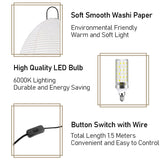 Noguchi Rice Paper Floor Lamp Japanese Paper Lantern Standing Table Lamp Eye-Protection Bedside Lamp for Bedroom/Home Decoration