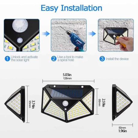 100LED Solar Charging High Performance Outdoor Courtyard Wall Lamp Solar Power Light Waterproof Solar Lamp Garden Decoration