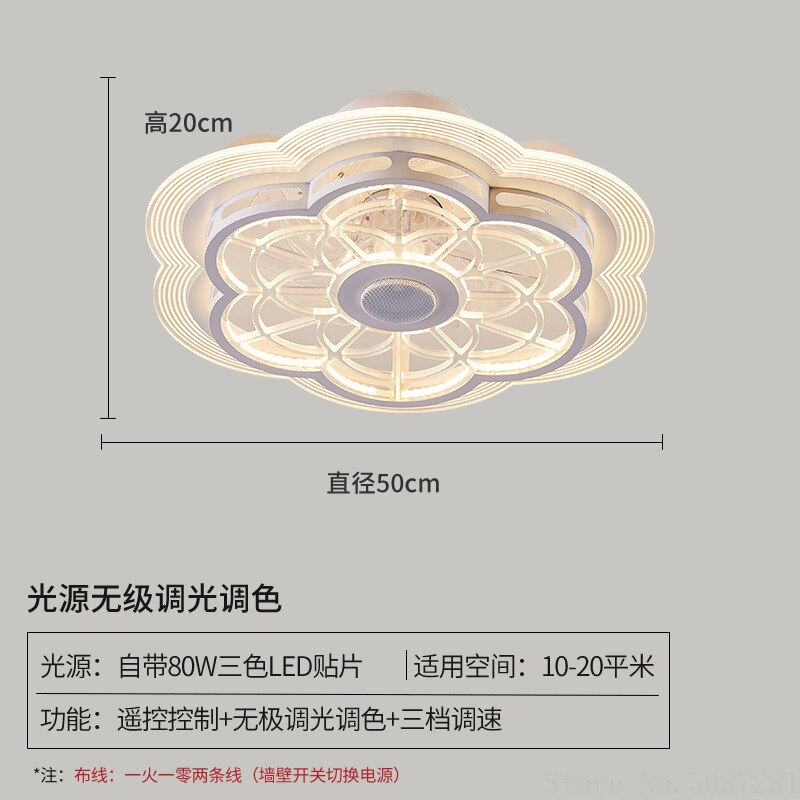 110V / 220V Nordic light with fan Ceiling Fan Lamp Invisible Restaurant Living Room Fan Home Decor chandelier fan ceiling