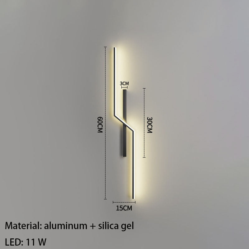 Minimalist LED Wall Lights Living Room Bedroom Lamp Art Decors Aluminum Line Novelty Sconce Drop Shipping