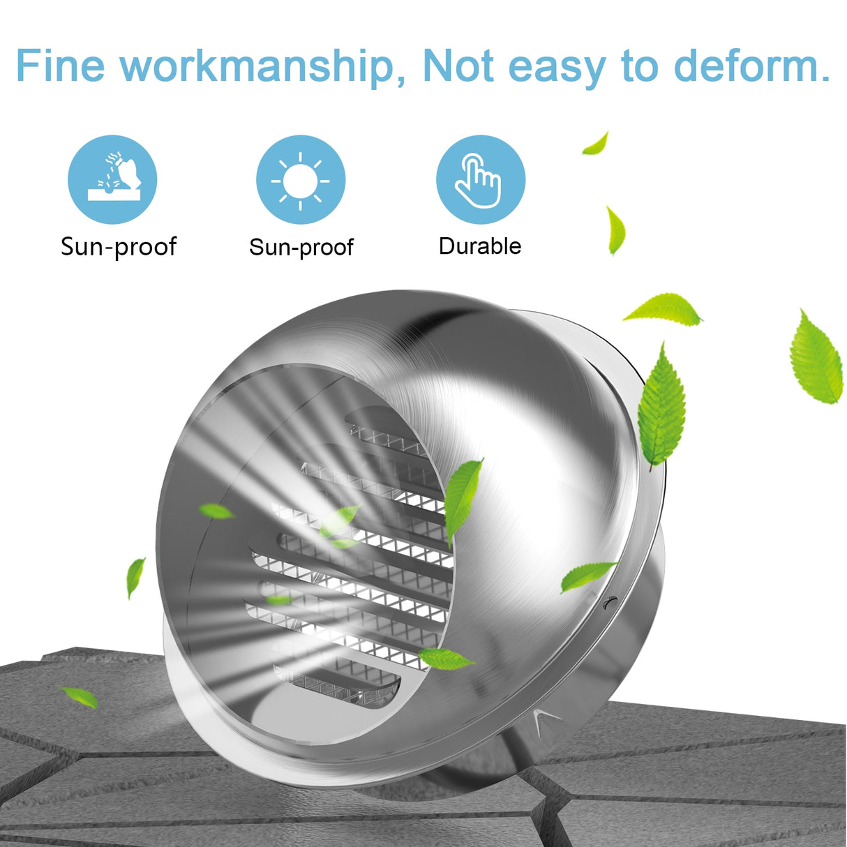 Hon&Guan 4-12inch Stainless Steel Wall Ceiling Air Ducting Ventilation Exhaust Grille Cover Outlet Heating Cooling & Vents Cap