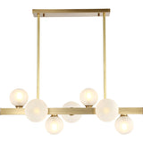 New All Copper Chandelier Modern Nordic7-9-12 Lights White Glass Ball Table Restaurant Strip Hanging Lamp Pendant Drop Lighting