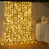 Flower Green Leaf String Lights Artificial Vine Fairy Lights Battery Powered Christmas Tree Garland Light for Wedding Home Decor