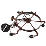 Industrial Chandelier Metal Bronze 7 Gear Steampunk Pendant Light