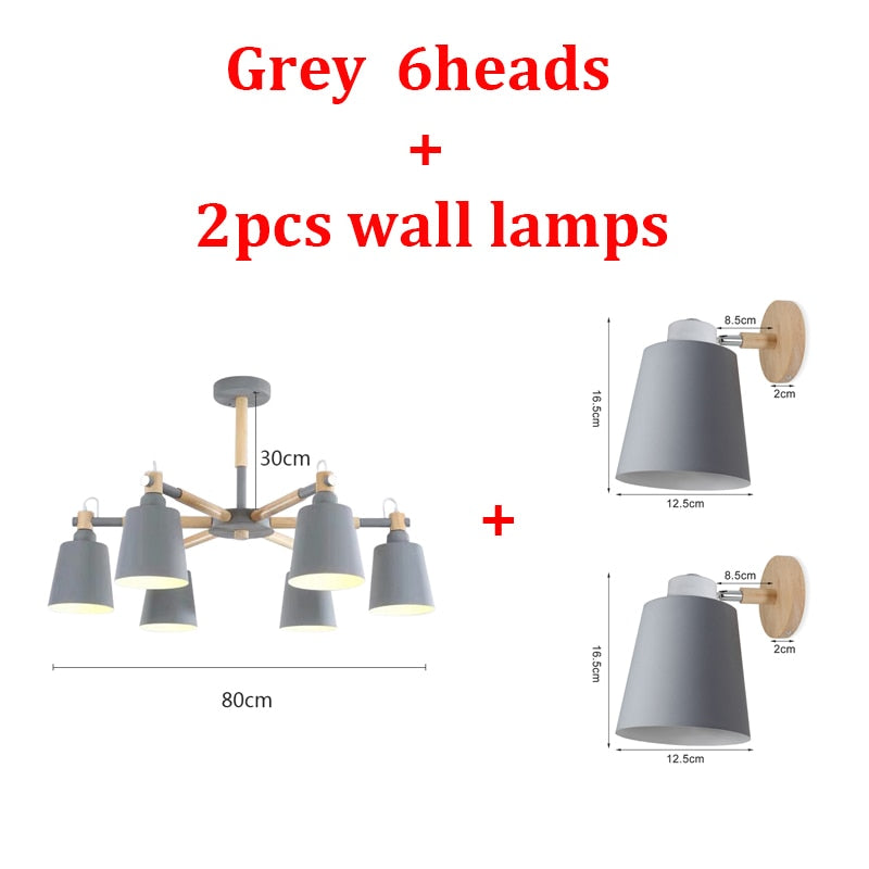 Nordic Chandelier Macaron Pendant Lights Modern Chandelier Lighting for Living Room Bedroom Loft Ceiling Lamp E27 Bulbs