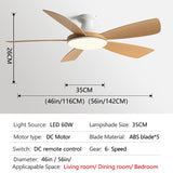 56Inch Modern Led Ceiling Fans With Lights Ceiling Light Fan Lamp Ceiling Fan With Remote Control Decorative BedroomHome 220v