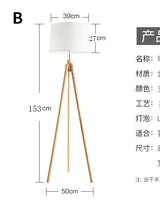 Scandinavian Solid Wood Floor Lamp Living Room Sofa Standing Lamps Creative Tripod Bedroom Vertical Table Lights Home Deco