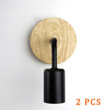 Vintage Black White Wall Lamp Wood E27 Wall Light Sconce Retro Indoor Lighting Bedroom Living Room Kitchen Home Wall Lamps Fixtu