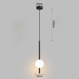 Simple glass ball pendant lights Nordic bedroom bedside long line hanging lamp modern restaurant decor lamp