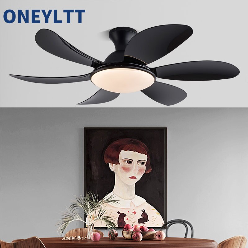 Strong wind household living room fan light bedroom dining room simple ceiling fan light variable frequency silent fan light