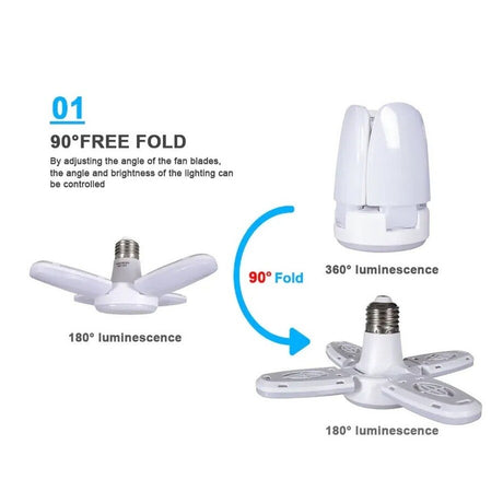 E27 AC220V LED 28W Bulb Fan Blade Timing Lamp Foldable Led Light Bulb Lampada Night Lights For Home Ceiling Light Lighting
