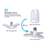 E27 AC220V LED 28W Bulb Fan Blade Timing Lamp Foldable Led Light Bulb Lampada Night Lights For Home Ceiling Light Lighting