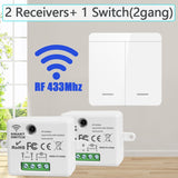 1/2/3 Gang Wireless Wall Switch RF 433Mhz Interrupt Light Switch Remote Control 86 10A 110V 220V Receiver for Lamp LED Fan