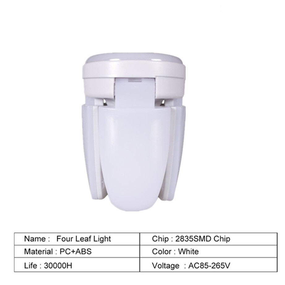 E27 LED Bulb Fan Blade Timing Lamp AC85-265V 28W Foldable Led Light Bulb Lampada For Home Ceiling Light Small Garage Light