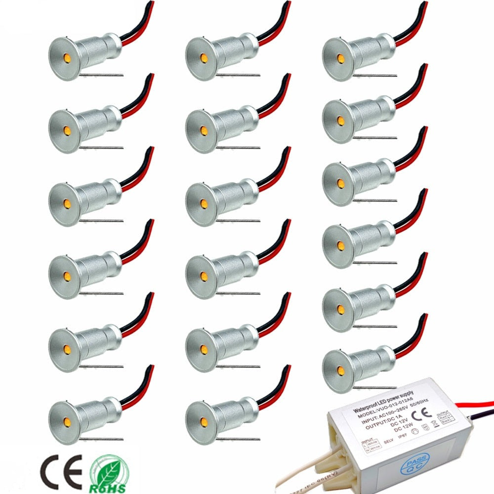 Mini Led Light Fitting 0.5W Mini Spotlight Led 10mm Recessed Ceiling Downlight 12V Indoor wit ...