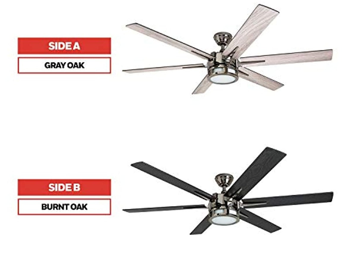 Ceiling Fans - 56-in Dual Mount Indoor - LED Ceiling Fan with Light - Contemporary Room Fan
