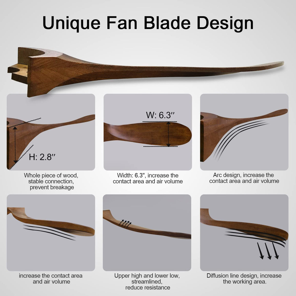 Modern 60/70 Inches Wooden Ceiling Fan With Led Light And Control For Bedroom Living Room Home Office Lounge Ceiling Fans