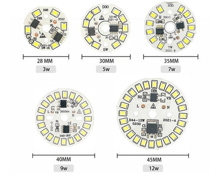 LED Bulb Patch Lamp SMD Plate Circular Module Light Source Plate For Bulb Light AC 220V-240V Led Downlight Chip Spotlight LED