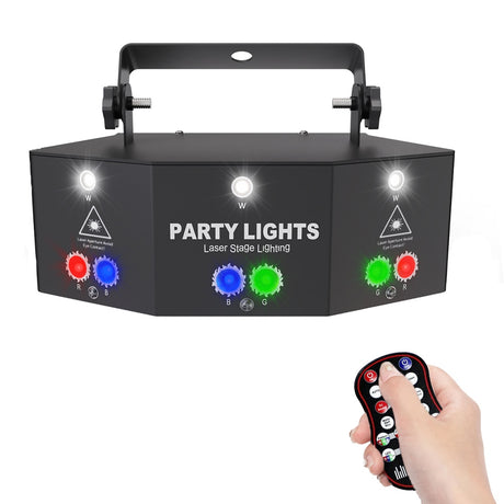 15 EYE RGB Disco DJ Beam Laser Light Projector DMX Remote Strobe Stage Lighting Effect Xmas Party Holiday Halloween Lights