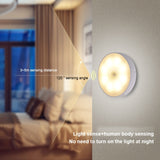 2 Modes Motion Sensor Night Light LED Switch Nightlights USB Chargeable Lights Warm White Wall Lamp for Stairs Closet Cabinet
