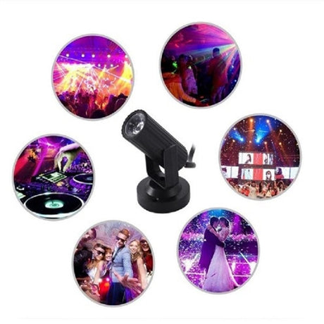 Mini LED Stage Spotlight Lightweight Portable Angle Adjustable Lamp Party Dance Floor RGB 1W Disco Dj Bar KTV Lighting Effect