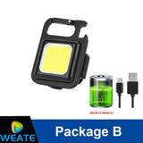 Mini LED Keychain Light Mutifuction Portable USB Rechargeable Pocket Work Light with Corkscrew Outdoor Camping Fishing Climbing