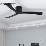 48Inch Low Floor Wooden Led Dc Ceiling Fan With Lamp  Remote Control  Modern Indoor Solid Wood White Ceiling Fans Without lmap