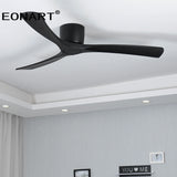 48Inch Low Floor Wooden Led Dc Ceiling Fan With Lamp  Remote Control  Modern Indoor Solid Wood White Ceiling Fans Without lmap
