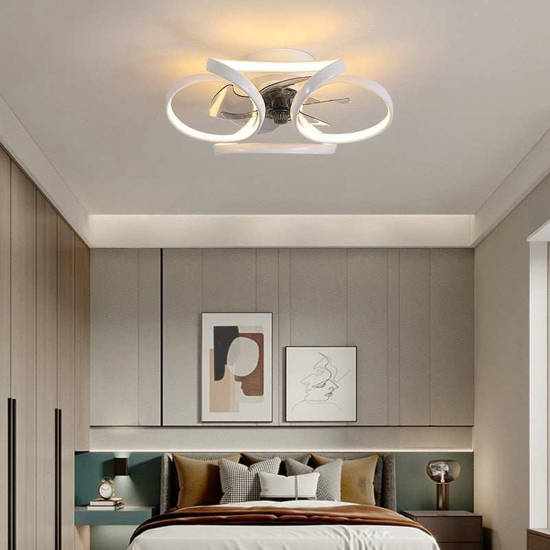 Modern Led Lamp Ceiling Fan Light Chandelier Remote Control Ceiling Fans with Light Nordic Bedroom Dining Room Indoor Lighting