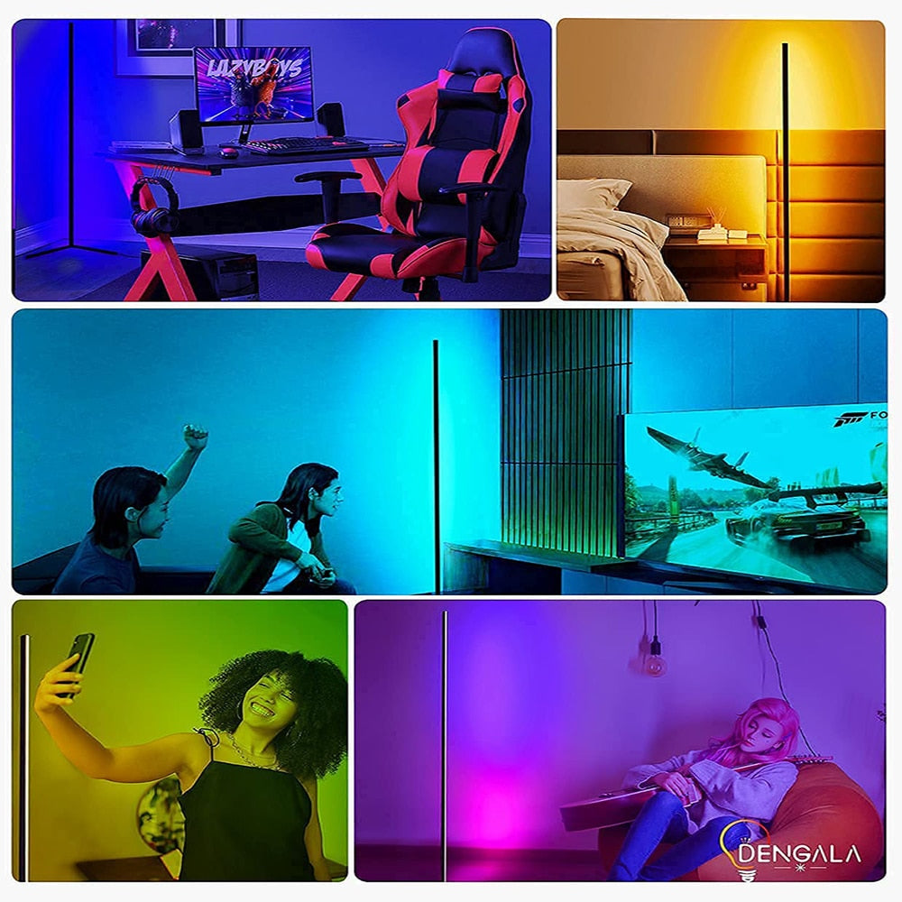 RGB LED Floor Lamp Living room Corner Lamp Smart APP Remote Control Modern Atmospheric Standing Stand Light Christmas Decor