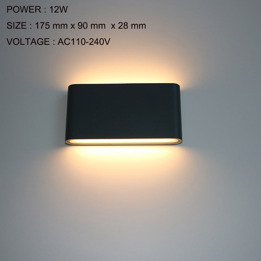 Led Up and Down Wall Lamp Outdoor Wall Light Waterproof Wall Sconce AC90-260V AU11