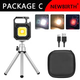 Multifunctional Mini Glare COB Keychain Light USB Charging Emergency Lamps Strong Magnetic Repair Work Outdoor Camping Light