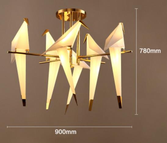 Art Deco Bird Paper Floor lamp Bedroom Studio living room lamp stand origami light Study Bedside Reading table gold floor lamp
