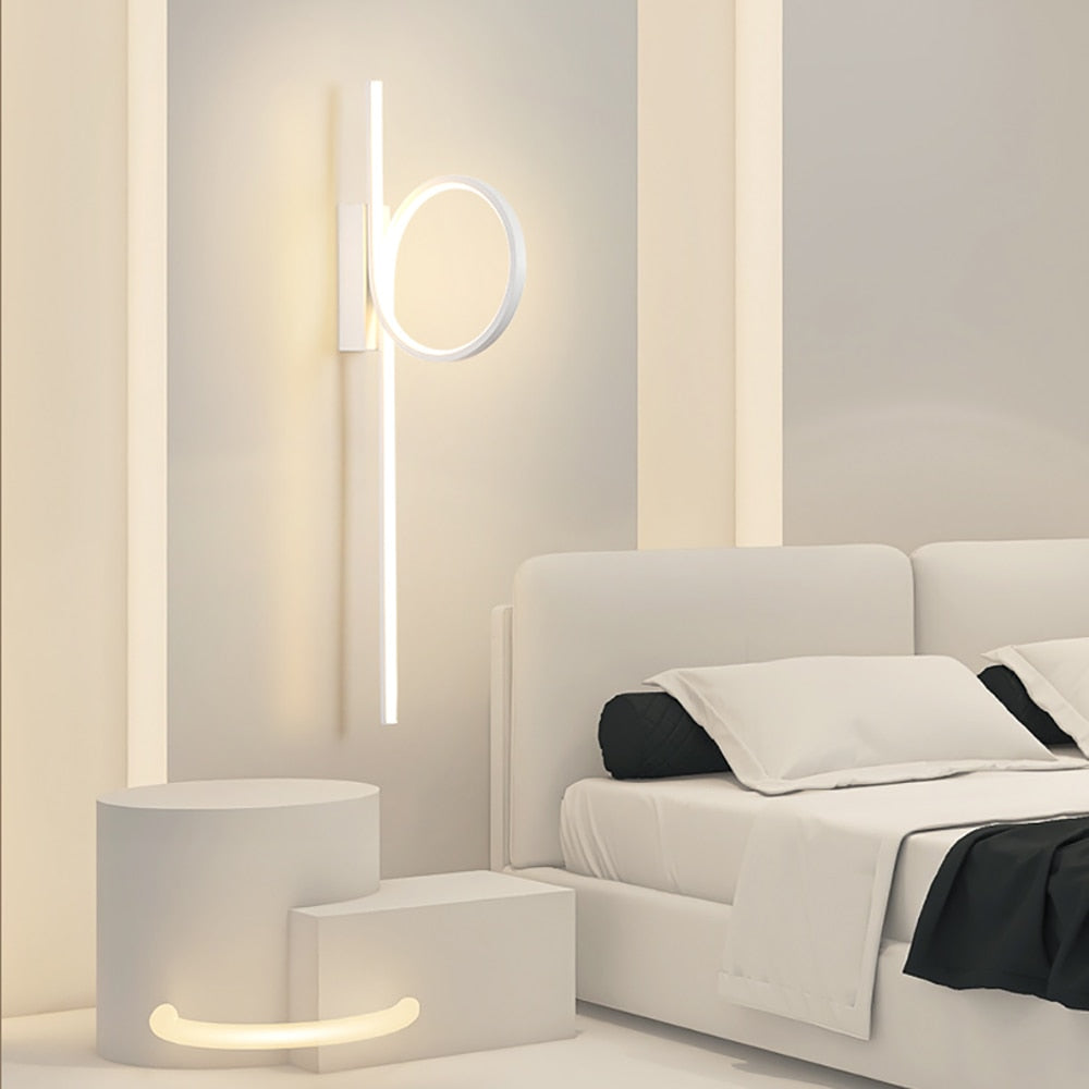 Long strip wall lamp light luxury creative room bedroom bedside lamp simple modern Nordic living room TV wall lamp