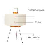 Japanese Creative Tripod Floor Lamp Designer Wabi-sabi Style Bedroom Rice Paper Standing Lights Home Hotel Lighting Decoration