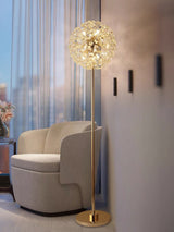 Morden LED Sun Flower Crystal Table Lamps Iron Creative Art Floor Lamp living Room Bedroom Study Bedside Lighting lustre Decor