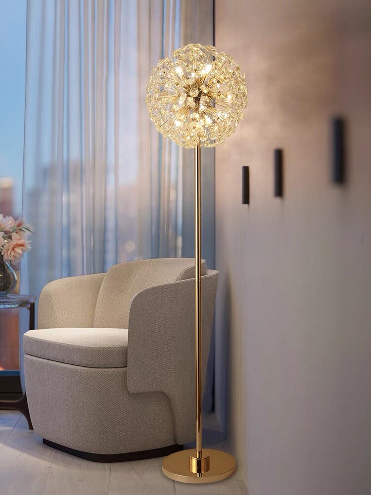 Morden LED Sun Flower Crystal Table Lamps Iron Creative Art Floor Lamp living Room Bedroom Study Bedside Lighting lustre Decor