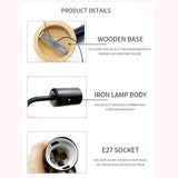 Vintage Black White Wall Lamp Wood E27 Wall Light Sconce Retro Indoor Lighting Bedroom Living Room Kitchen Home Wall Lamps Fixtu