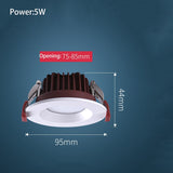 SYL Led Waterproof Downlight Recessed Bathroom Spot Light Ultra Thin Slim Ceiling Lamp Kitchen Balcony Foco Panel Lighting White