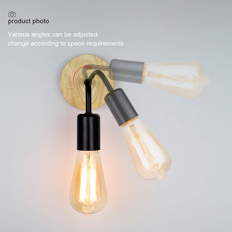 2pcs/lot Nordic Wood Wall Lamp Sconce E27 85-265V Retro Vintage Indoor Lighting Bedroom Living Room For Home Wall Light Fixture