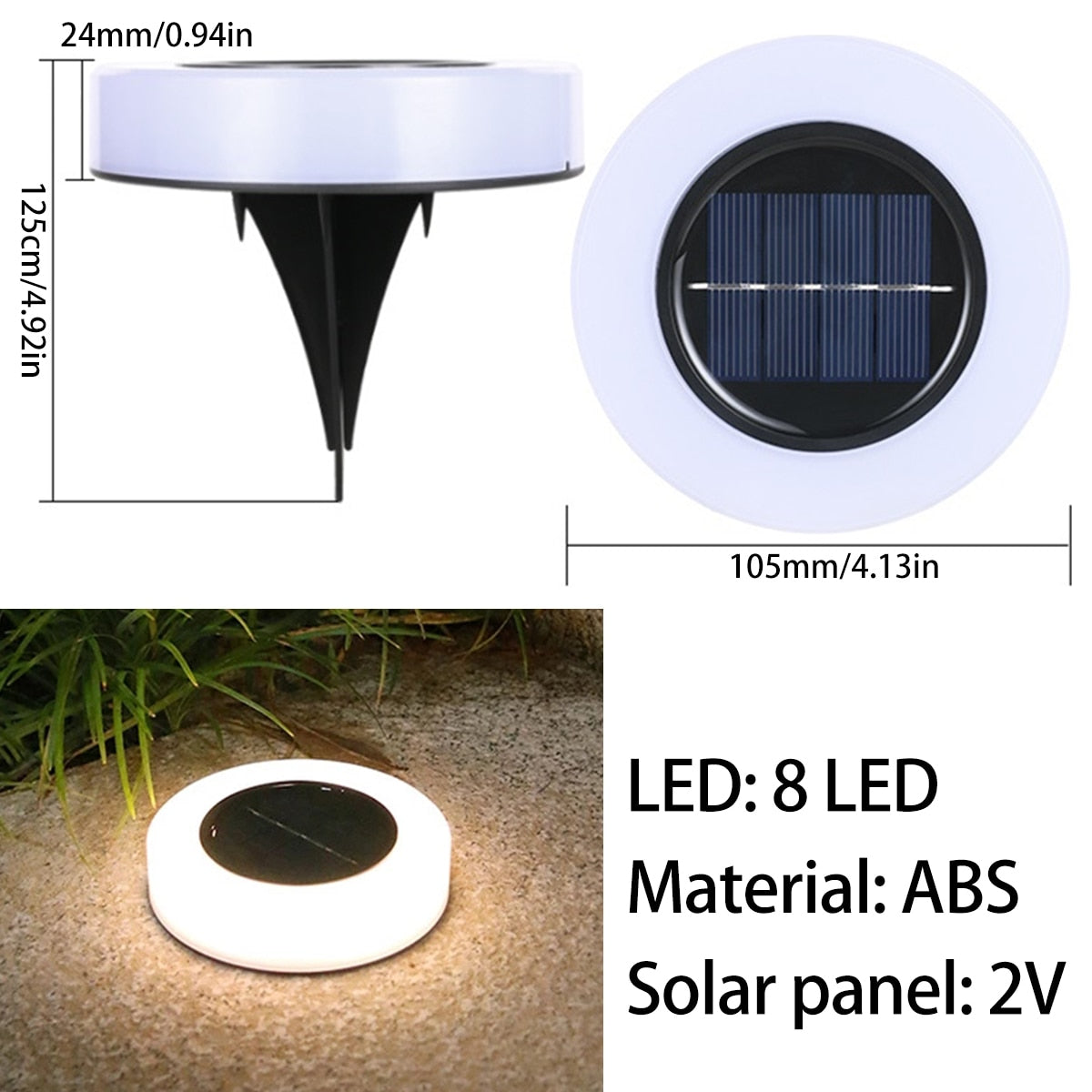 4PCS Solar Garden Lights Outdoor LED Solar Ground Lights Waterproof Landscape PathWay Floor Under Spot Lamp Decoration Lighting