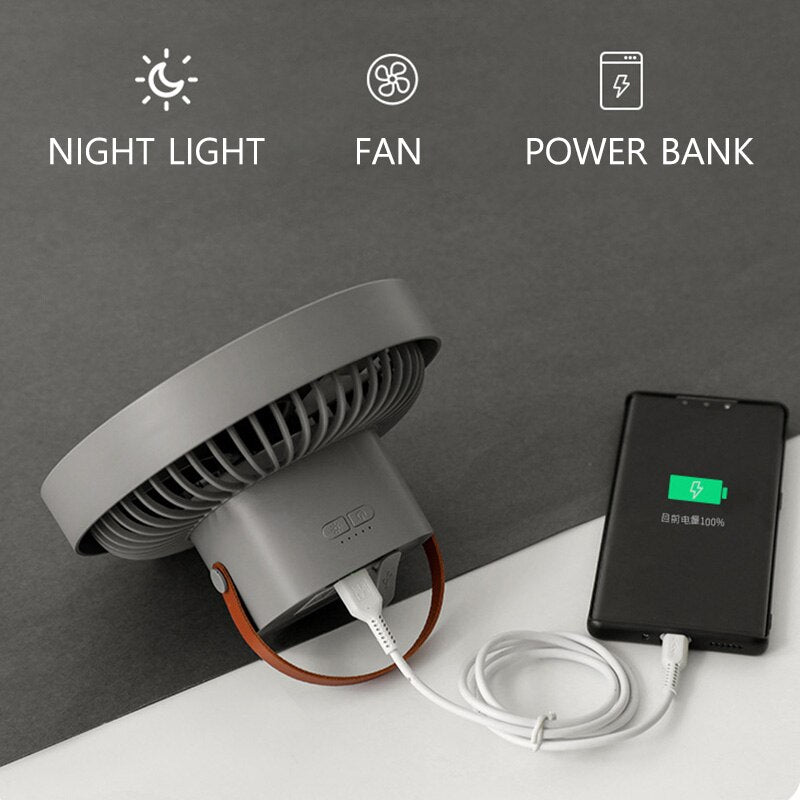 Upgrade 10000mAh Camping Fan With Retractable Tripod Portable Ceiling&amp;Floor Fan with Power Bank LED Lighting USB Electric Fan